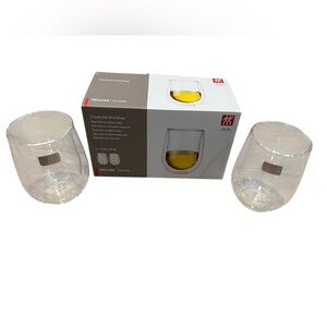 Zwilling Sorrento Double Wall Stemless Red White Wine Glasses, 12oz Set of 2
